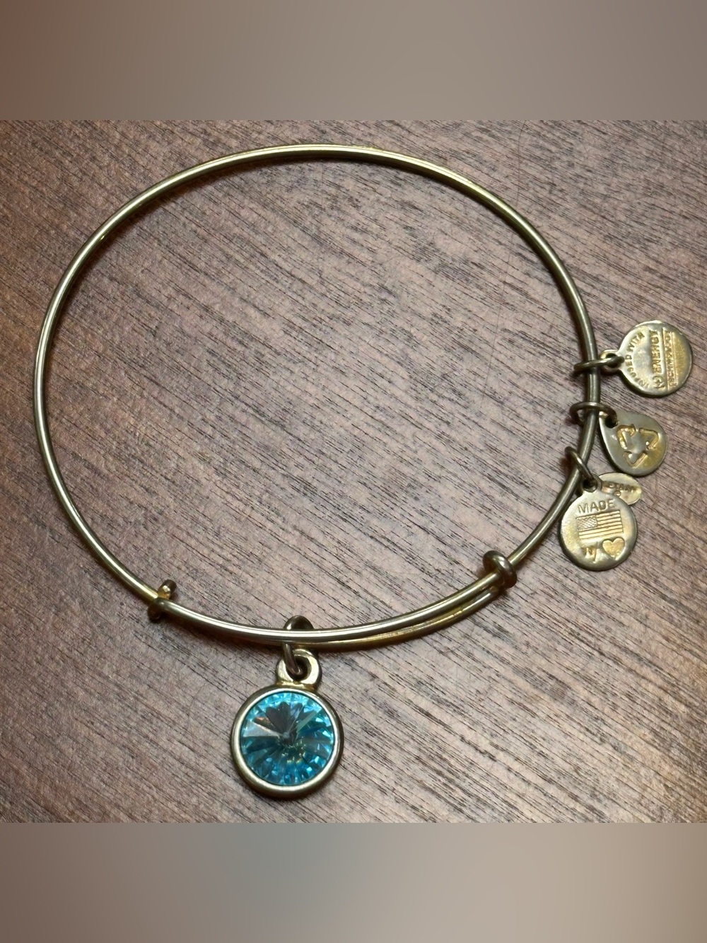 Alex and Ani (+) Energy March Birthstone Aquamarine Bangle Bracelet